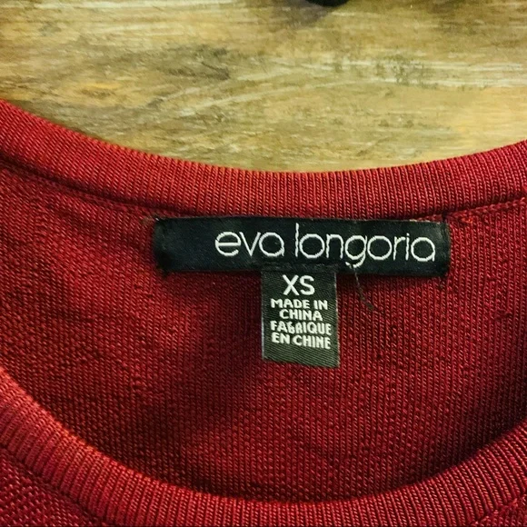 Women's Eva Longoria Burgundy Red Power Knit Dress - Picture 6 of 7